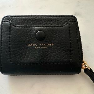 Marc Jacobs Zip Around Mini Wristlet Black Leather